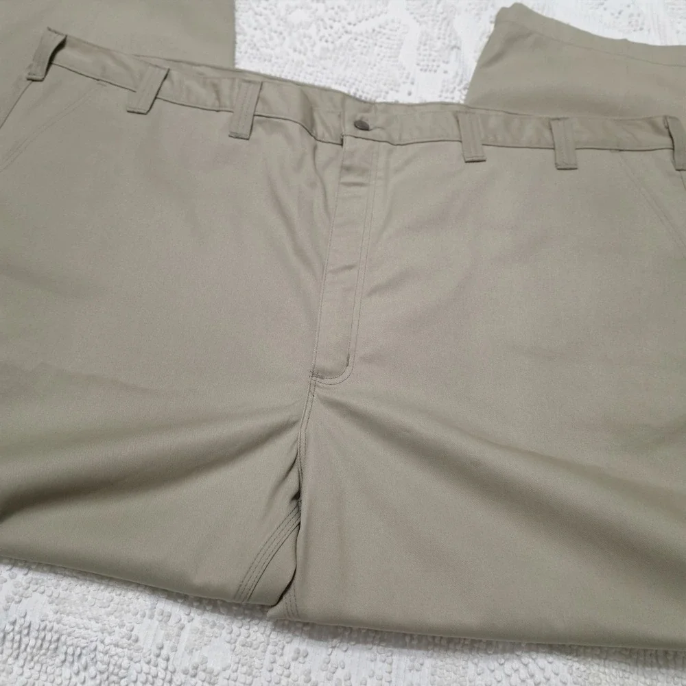 Carhartt Pants 56x32 Mens Khaki Blended Twill Work Chino Straight Leg Flat Front